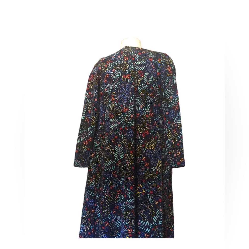 Lularoe Colorful Leaf Print Long Cardigan - Picture 3 of 5